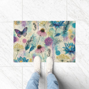 Vibrant Floral Aquatic Dream Doormat