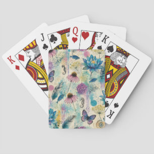 Vibrant Floral Aquatic Dream Playing Cards