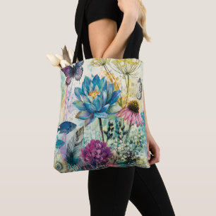 Vibrant Floral Aquatic Dream Tote Bag