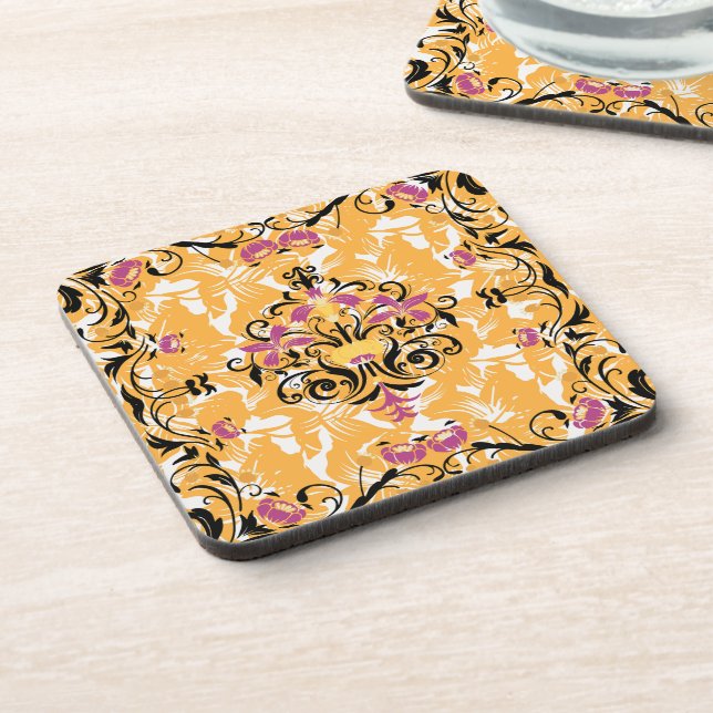 Vibrant Floral Art, Hollow Life Coaster (Left Side)