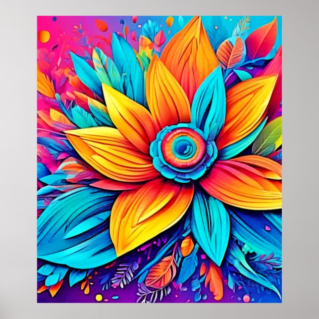 Vibrant Floral Artwork Poster (Front)