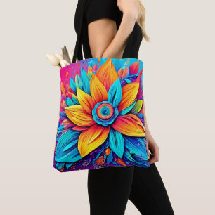 Vibrant Floral Artwork Tote Bag