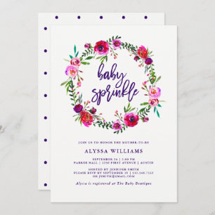 Vibrant Floral Baby Sprinkle Invitation