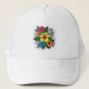 Vibrant Floral Baseball & Trucker Hat
