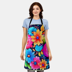 Vibrant Floral Bliss Art Apron