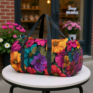 Vibrant Floral Bloom Duffle Bag