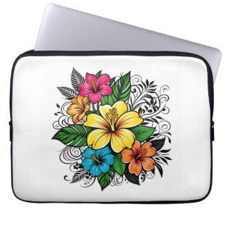 Vibrant Floral Bloom Laptop Sleeve