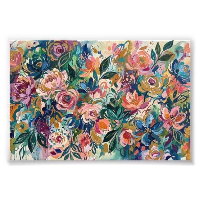 Vibrant Floral Bloom Poster (Front)