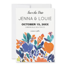 Vibrant Floral Bloom Save the Date Invitation