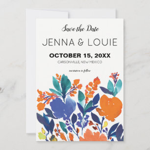 Vibrant Floral Bloom Save the Date Invitation