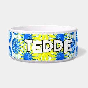 Vibrant Floral Blue Yellow Pet