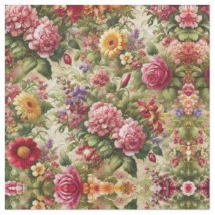 Vibrant Floral Cotton Fabric – A Yard of Elegance