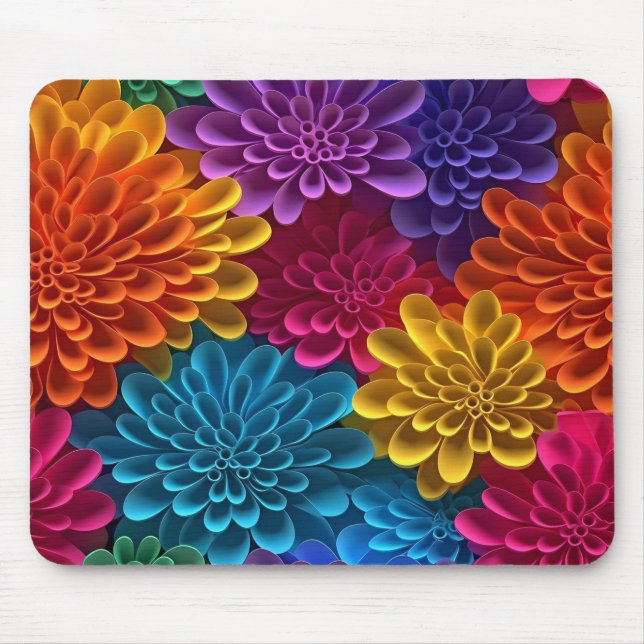 Vibrant Floral Delight  Mouse Pad (Front)