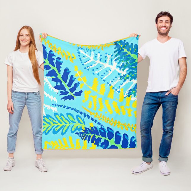 Vibrant Floral Design Fleece Blanket (In Situ)