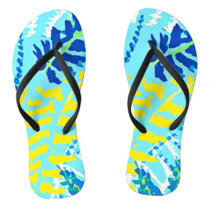 Vibrant Floral Design Thongs