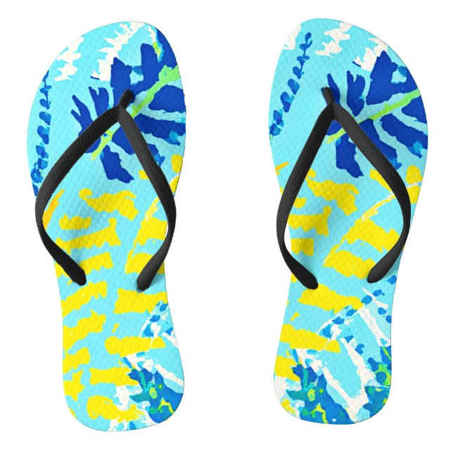 Vibrant Floral Design Thongs (Footbed)