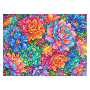 Vibrant Floral Dreamscape – Tropical Boho Tablecloth