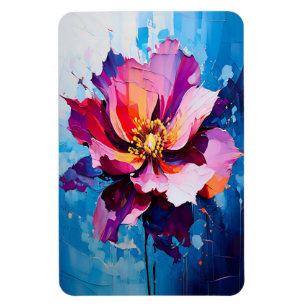 Vibrant Floral Explosion Abstract Flower Art Magnet