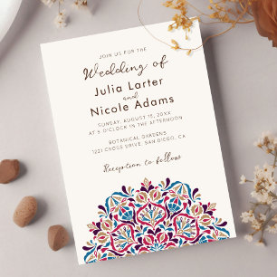 Vibrant Floral Fragrance Delight Mandala Wedding Invitation