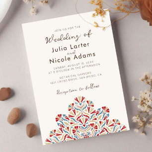 Vibrant Floral Fragrance Delight Mandala Wedding Invitation