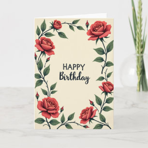 Vibrant Floral Frame Birthday Card