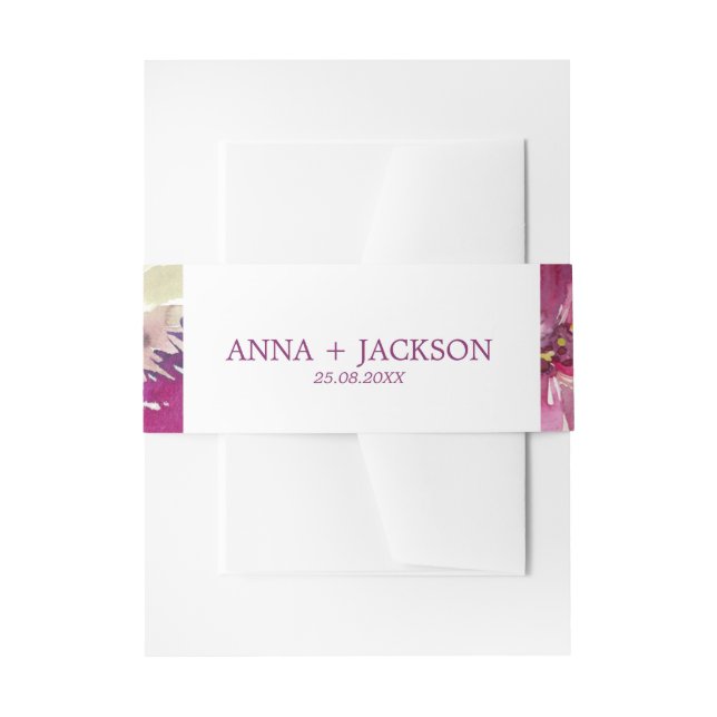 Vibrant Floral Garden Summer Wedding Boho  Invitation Belly Band (Front Example)