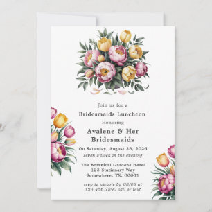 Vibrant Floral Harmony Bridesmaids Luncheon Invitation