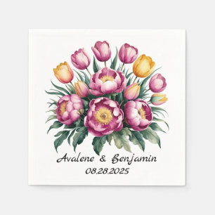 Vibrant Floral Harmony Wedding Napkin