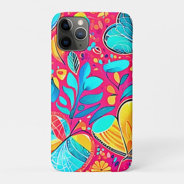 Vibrant Floral Heart Art Case-Mate iPhone Case (Back)