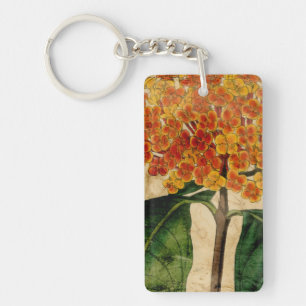 Vibrant Floral I Key Ring