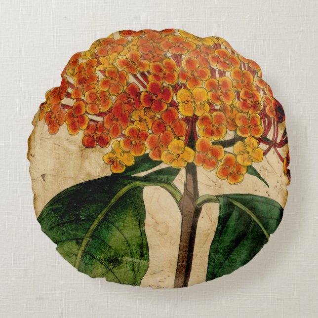 Vibrant Floral I Round Cushion (Front)