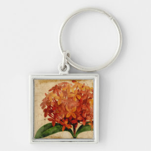 Vibrant Floral III Key Ring