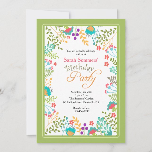 Vibrant Floral Invitation (Front)