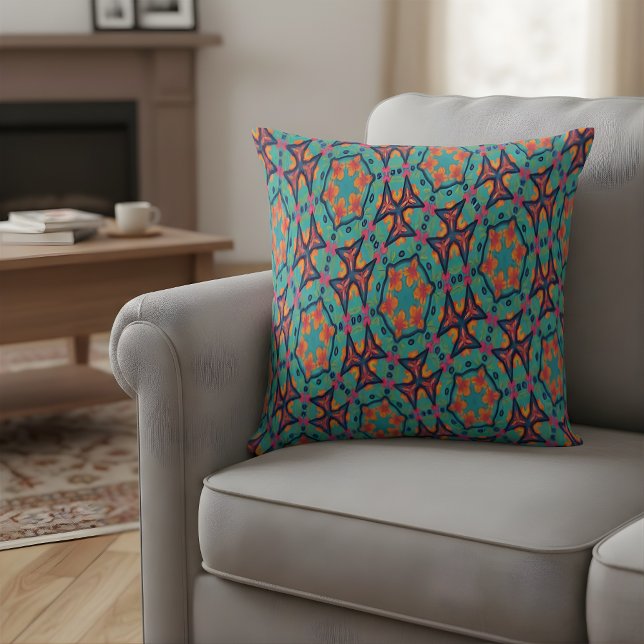 Vibrant Floral Kaleidoscope Cushion (Creator Uploaded)