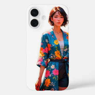 Vibrant Floral Kimono iPhone 16 Case