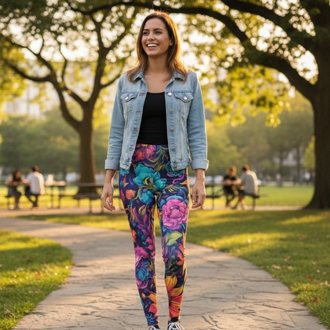 Vibrant Floral Leggings (Creator Uploaded)