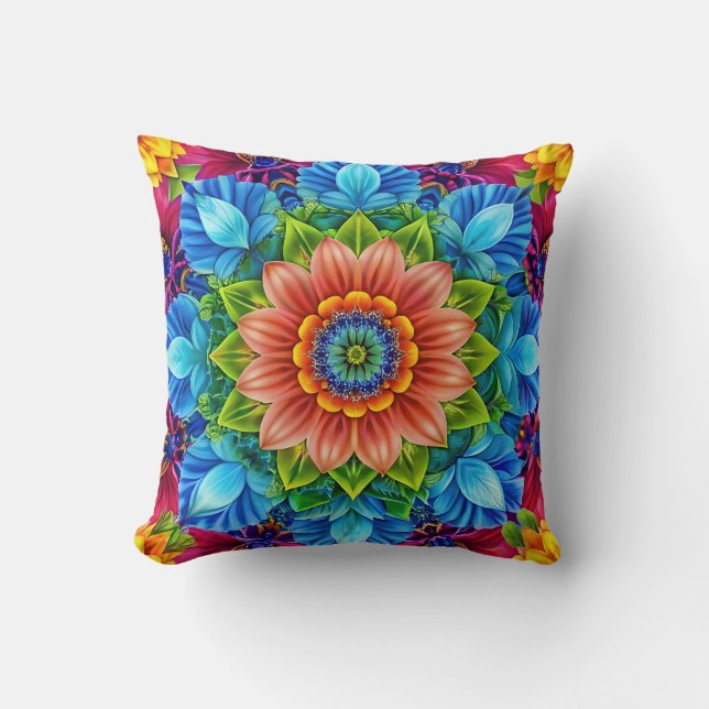 Vibrant Floral Medley Cushion (Front)