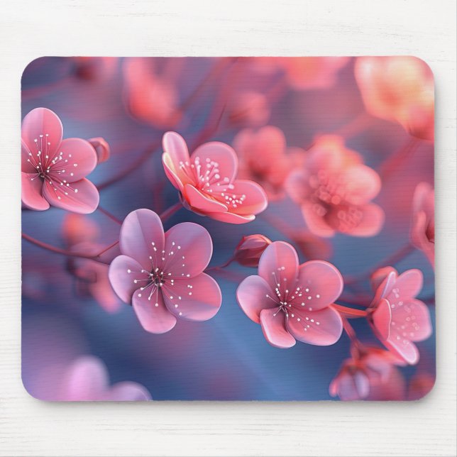 Vibrant Floral Mouse Pad  (Front)