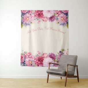 Vibrant Floral Party Photo Backdrop Tapestry