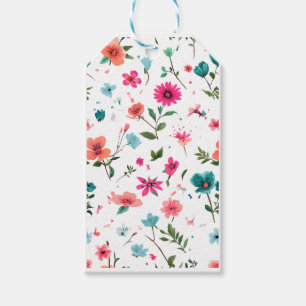 Vibrant Floral Pattern Art Gift Tags