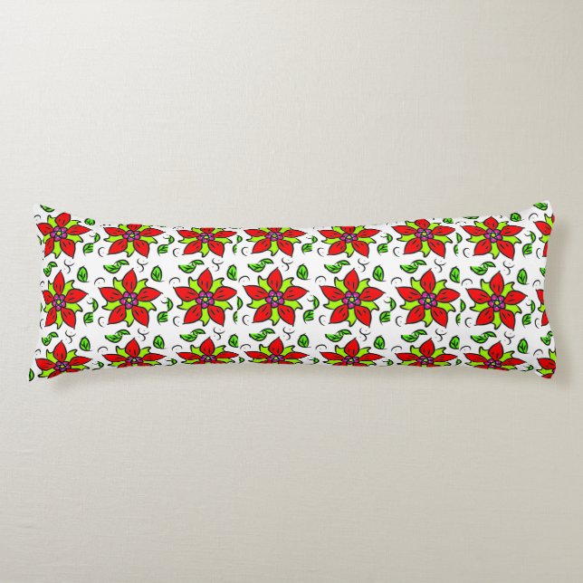 Vibrant Floral Pattern Body Cushion (Front)