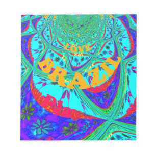 Vibrant Floral Pattern: Brazilian Tribute Eat Love Notepad