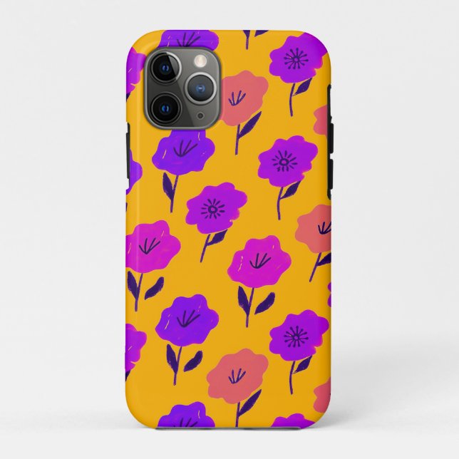 Vibrant Floral Pattern Case-Mate iPhone Case (Back)
