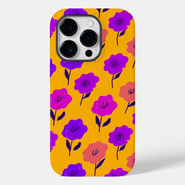 Vibrant Floral Pattern Case-Mate iPhone Case (Back)