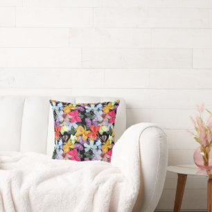 Vibrant floral pattern cushion