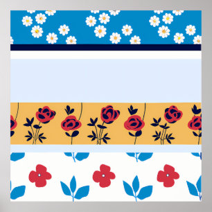 Vibrant Floral Pattern Designs Custom Art Prints