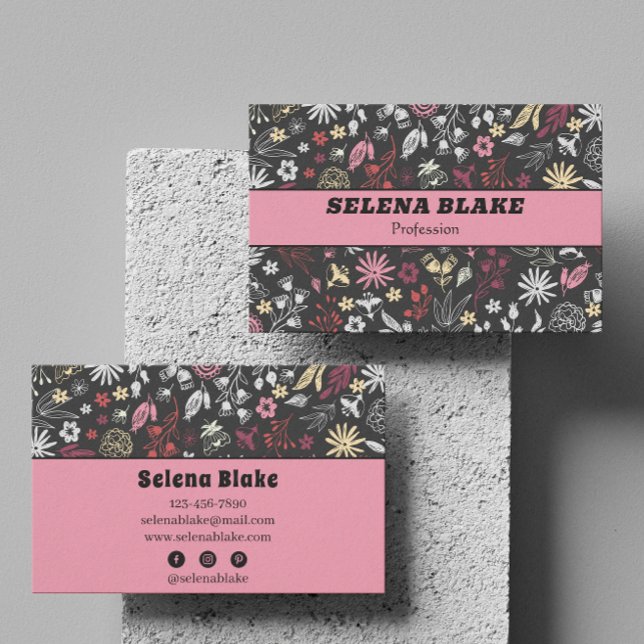 Vibrant Floral Pattern | Elegant & Modern Business Card (Creator Uploaded)
