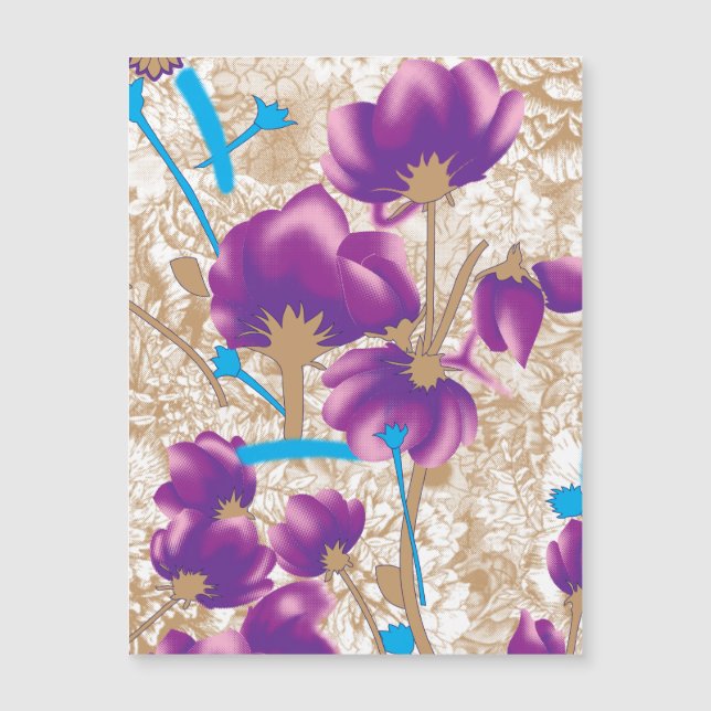 Vibrant floral pattern featuring purple and blue f (Front)