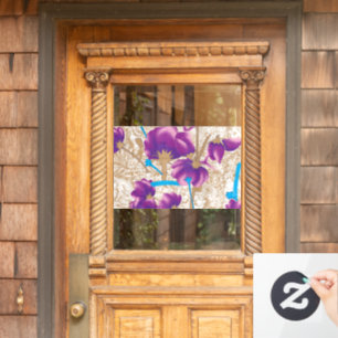 Vibrant floral pattern featuring purple and blue f