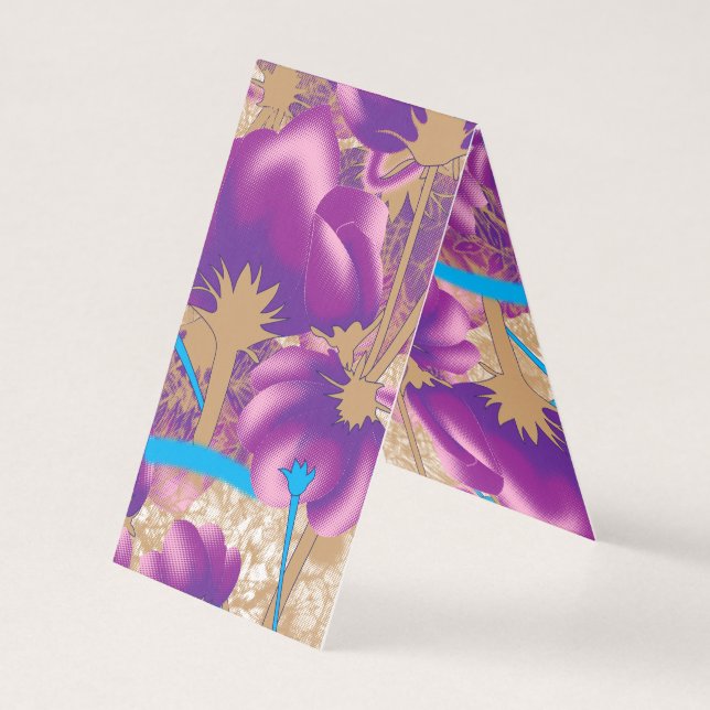 Vibrant floral pattern featuring purple and blue f (Back)